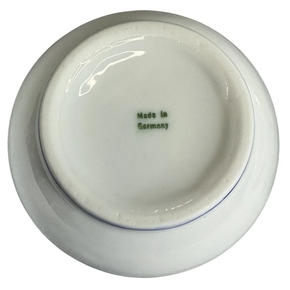 Vintage Blue White Porcelain Trinket Box Windmill‎ Germany Small Jewelry Box
